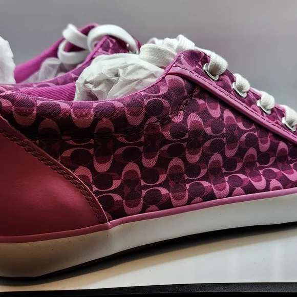 NWT Coach Monogram Barrett Signature C Sneakers A4508 Size 10 in Berry Multi - Picture 10 of 14